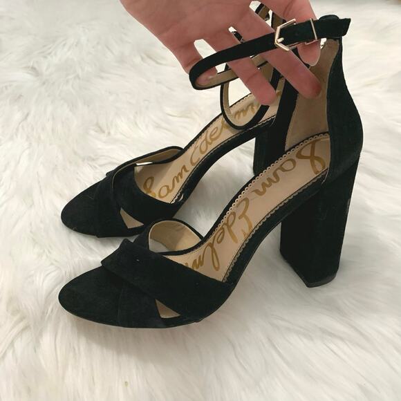 Sam Edelman Black Yancey Block Heel Strappy Sandal, Size 9 - Picture 6 of 9